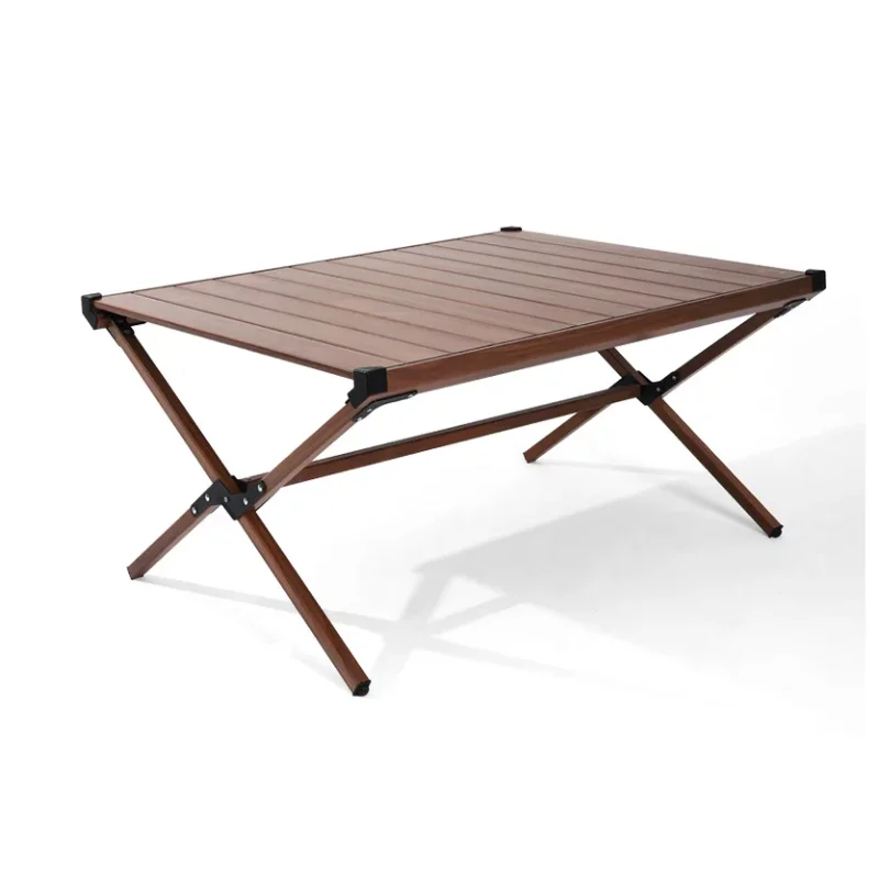 Ozark Trail Aluminum RollTop Camping Table, Dark Brown 35"L X 27.5"W X